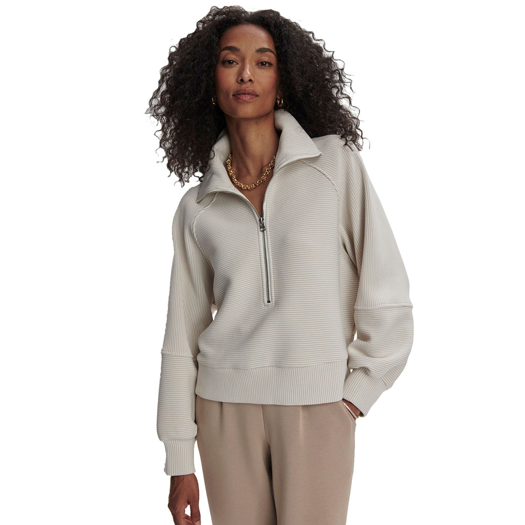 Varley Milano Half-Zip Womens Pullover - Slvr Gy/Snow Wt/M