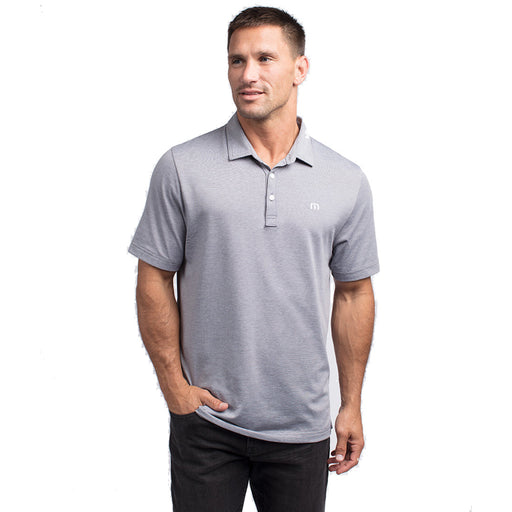 TravisMathew The Zinna Mens Golf Polo - Grey Pinstr/Wht/XXL