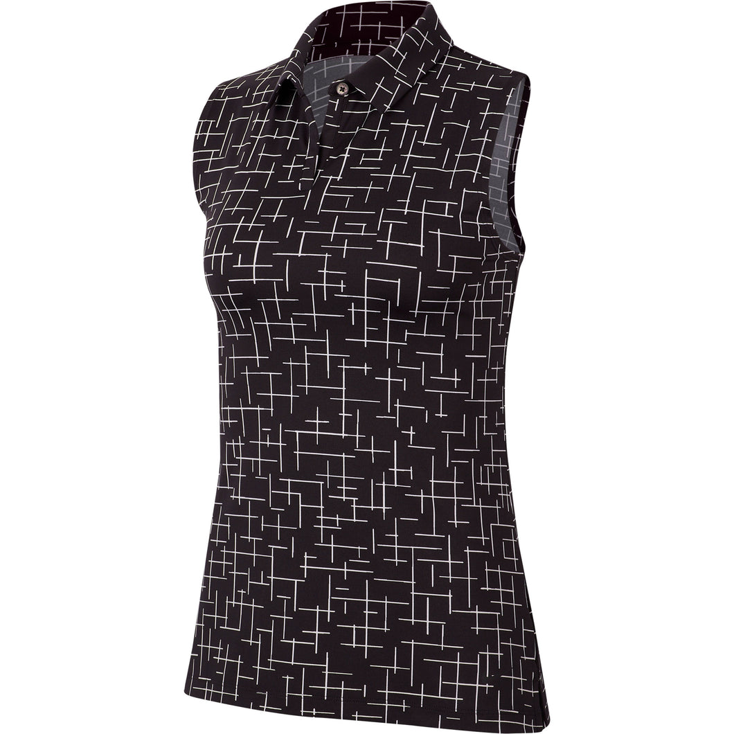 Nike Dri-FIT Fairway Printed Womens SL Polo - 010 BLACK/L