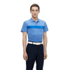 J. Lindeberg Jay Amer Fit Ocean Blue Melange Mens Golf Polo