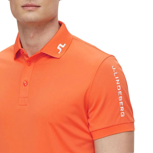 J. Lindeberg Tour Tech Amer Orange Mens Golf Polo