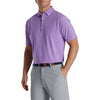 FootJoy Feeder Stripe Lisle Heather Pink Mens Golf Polo