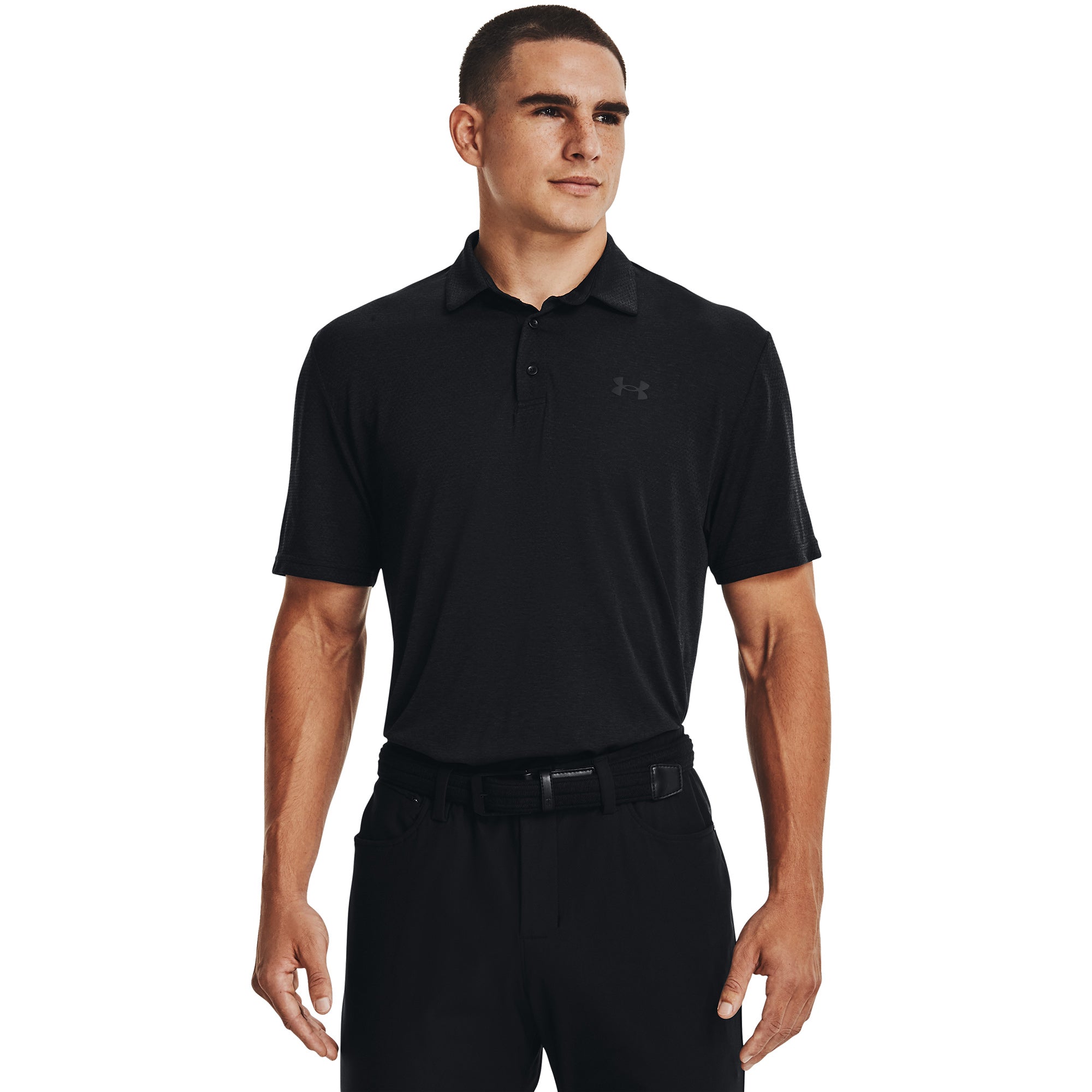 Under armor black on sale polo