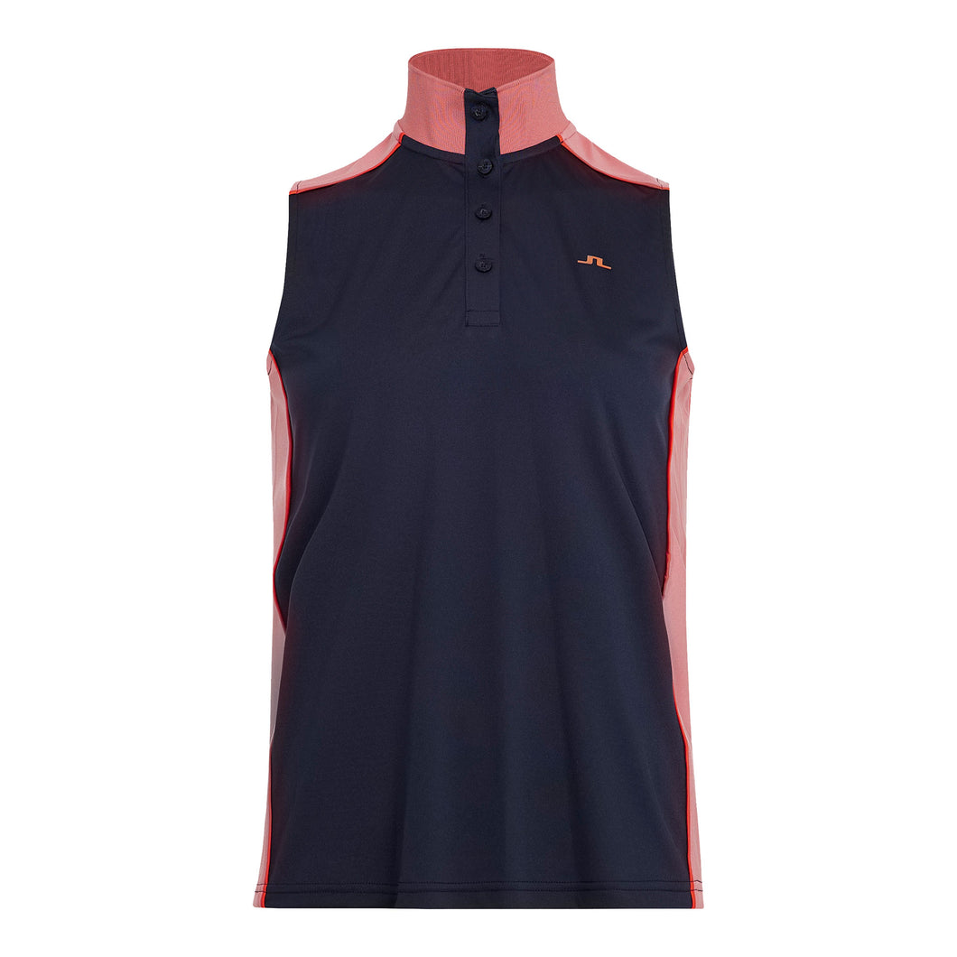 J. Lindeberg Farrow Navy Womens SL Golf Polo - JL NAVY 6855/L