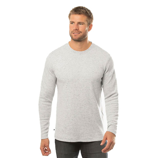 TravisMathew Cloud Waffle Mens Long Sleeve Crew - Hthr Lt Gy 0hlg/XXXL