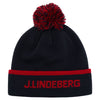 J. Lindeberg Stripe Navy Mens Golf Beanie