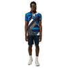 J. Lindeberg KV Printed Blue Flag Patchwork Mens Golf Polo